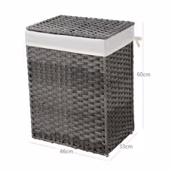 Songmics Gray Handwoven Laundry Basket - Additional view 7