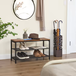 Vasagle Shoe Bench with 2 Mesh Shelves
