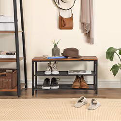 Vasagle Shoe Bench with 2 Mesh Shelves