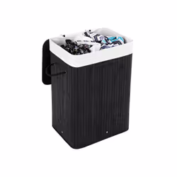 Songmics LCB10B laundry basket 72 L Rectangular Bamboo Black