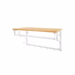 Vasagle Wall Mounted Coat Rack With Shelf, Wall-mounted, Steel, 5 hook(s), White, 15 kg, Adults