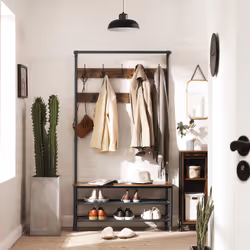 Vasagle Industrial Coat Rack Storage Bench