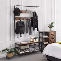 Vasagle Industrial Coat Rack Storage Bench