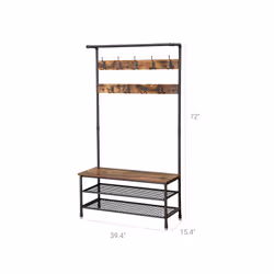 Vasagle Industrial Coat Rack Storage Bench - Additional view 6