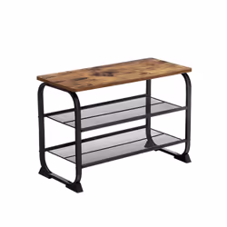 Vasagle LMR32BX, Open, Black, Brown, Steel, 2 shelves, Vintage, 660 mm