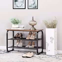 Vasagle LMR32BX shoe organizer Open Black, Brown