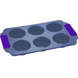 Bergner 6 Cup Purple Non-Stick Muffin Tray & Silicone Handle