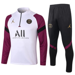 2021 PSG Football Tracksuit Long Sleeve Training Suit Purple/White - S