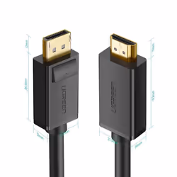 Ugreen 10203 video cable adapter 3 m DisplayPort HDMI Black