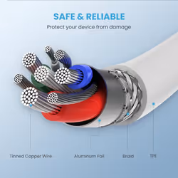 Ugreen 10493 lightning cable 1 m White