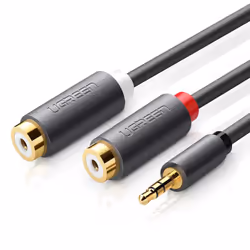 Ugreen 10547, 3.5mm, Male, 2 x RCA, Female, Black