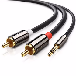 Ugreen 10584, 2 x RCA, Male, 3.5mm, Male, 2 m, Black
