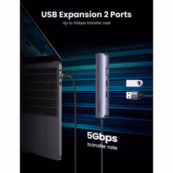 Ugreen 10919 laptop dock/port replicator Wired USB 3.2 Gen 1 (3.1 Gen 1) Type-C Grey - Additional view 6