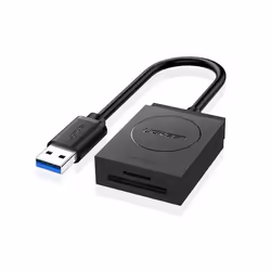 Ugreen 20250, MMC, MMCmicro, MicroSD (TransFlash), MicroSDHC, MicroSDXC, RS-MMC, SD, SDHC, SDXC, Black, Acrylonitrile butadie ...