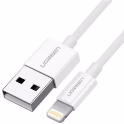 Ugreen 20730, 2 m, USB A, Lightning, Male, Male, White