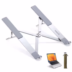 Laptop Stand for Desk Adjustable, MacBook Stand, Portable Aluminium Laptop Riser for Desk with Carry Bag, Folding Laptop Stan ...