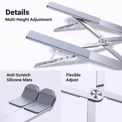 Laptop Stand for Desk Adjustable, MacBook Stand, Portable Aluminium Laptop Riser for Desk with Carry Bag, Folding Laptop Stand for 8-17.3 inch Laptops - Additional view 4