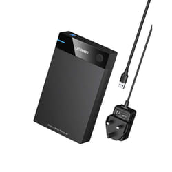 UGREEN 3.5" Hard Drive Enclosure, USB 3.0 External SATA HDD Caddy for 2.5 3.5 HDD/SSD up to 16TB with 12V 2A Power Adapter, Support UASP and Trim for