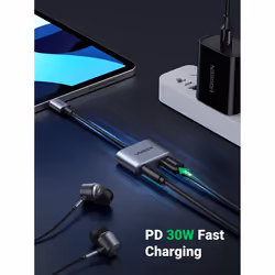UGREEN USB C to 3.5mm Jack Headphone and Charger Adapter DAC Type C Aux Earphone Audio Splitter Compatible with Samsung Galaxy...