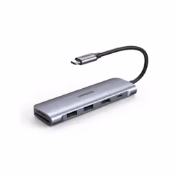 Ugreen 6-in-1 USB C PD, USB 3.2 Gen 1 (3.1 Gen 1) Type-C, 100 W, Silver, SD, SDHC, 4K Ultra HD, HDMI, USB 3.2 Gen 1 (3.1 Gen ...