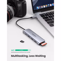 Ugreen 6-in-1 USB C PD USB 3.2 Gen 1 (3.1 Gen 1) Type-C Silver - Additional view 6