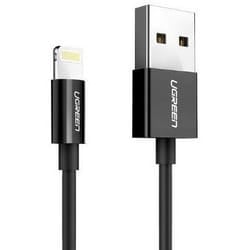 Ugreen 80822 US155 mobile phone cable Black 1 m USB A Lightning