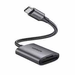 Ugreen 80888, MicroSD (TransFlash), SD, Black, Metallic, 100 Mbit/s, USB 3.2 Gen 1 (3.1 Gen 1) Type-C, 34 mm, 56.1 mm