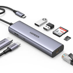 Ugreen USB-C to 2*USB3.0+HDMI+RJ 45+SD&amp;TF+PD port Hub