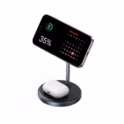Wireless Charger 2-in-1 Magnetic Magsafe Charger Stand with USB-C Cable Compatible with iPhone 15/15 Plus/15 Pro/15 Pro Max/1 ...