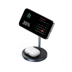 Wireless Charger 2-in-1 Magnetic Magsafe Charger Stand with USB-C Cable Compatible with iPhone 15/15 Plus/15 Pro/15 Pro Max/14/13/12, AirPods 3/2/Pro