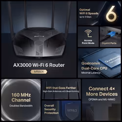 Mercusys AX3000 Dual-Band Wi-Fi 6 Router - Additional view 4