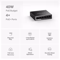 Mercusys 6-Port 10/100Mbps Desktop Switch with 4-Port PoE+ - Additional view 4