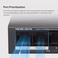 Mercusys 6-Port 10/100Mbps Desktop Switch with 4-Port PoE+ - Additional view 8