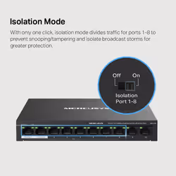 Mercusys 10-Port 10/100Mbps Desktop Switch with 8-Port PoE+ - Additional view 7