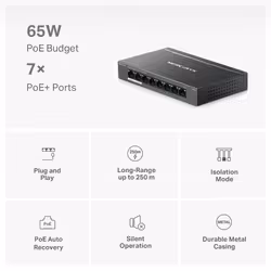Mercusys 8-Port Gigabit Desktop Switch with 7-Port PoE+ - Additional view 4