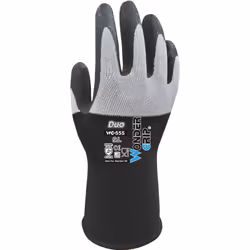 Wonder Grip WG-555, Workshop gloves, Grey, Black, L, Adult, Adult