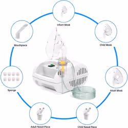 CN100 Nebuliser Machine, Electric Steam Inhaler, Compact Compressor Vaporiser Device for Adults and Kids, Home and Travel Use