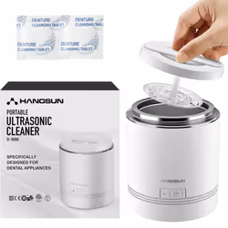 Ultrasonic Cleaner for Dentures, Aligner, Retainer, Whitening Trays, Mouthguards Professional Electric Dental Cleaner Machine ...
