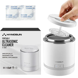 Ultrasonic Cleaner for Dentures, Aligner, Retainer, Whitening Trays, Mouthguards Professional Electric Dental Cleaner Machine for All Oral Appliances