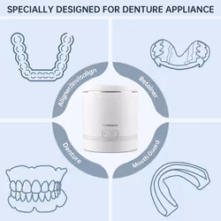 Ultrasonic Cleaner for Dentures, Aligner, Retainer, Whitening Trays, Mouthguards Professional Electric Dental Cleaner Machine for All Oral Appliances