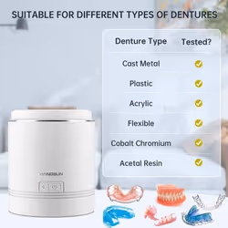 Ultrasonic Cleaner for Dentures, Aligner, Retainer, Whitening Trays, Mouthguards Professional Electric Dental Cleaner Machine for All Oral Appliances