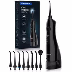 Water Flossers for Teeth Cordless Oral Irrigator Dental Water Jet HOC760 Electric Tooth Flosser with 8 Jet Tips 300ML Tank US ...