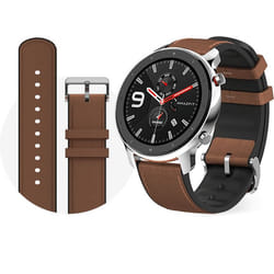Amazfit GTR 47mm 3.53 cm (1.39") AMOLED Digital 454 x 454 pixels Touchscreen Brown, Stainless steel GPS (satellite)
