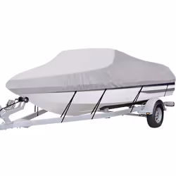 iCOVER Trailerable Boat Cover- 17'-19' Heavy Duty Waterproof Tarp Covers with Storage Bag  Fits V-Hull  Fish&Ski  Pro-Style   ...