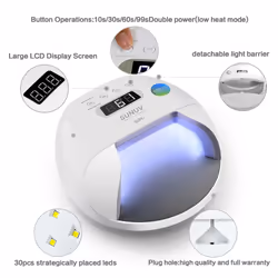 SUNUV SUN7 48W UV Nail Dryer Led Nail LAMP Smart Light for Gel Nails With Double Power Design,4 Timer Setting, Lcd Display,Painless...