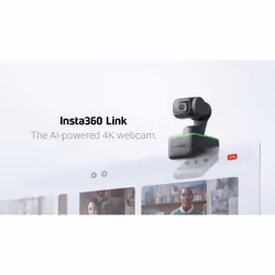 Insta360 Link 4k Webcam, 1080 MP, 3840 x 2160 pixels, Full HD, 60 fps, 720p, 1080p, H.264, ISO, M-JPEG