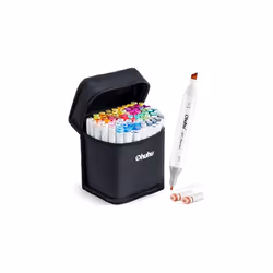 Alcohol Markers, Ohuhu 40 Colours Double Tipped Art Markers for Adults Coloring Illustrations, Alcohol-based Ink with 1 Blend ...