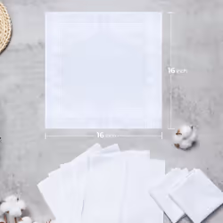 Ohuhu Handkerchiefs for Men  13 Pack 100% Soft Cotton Hankerchief Cotton Machine Wash White Pocket Square for Suit - 16'' x 16'' Mens Handkerchiefs Ha