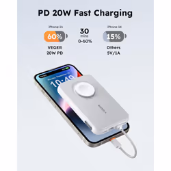 VEGER Power Bank Fast Charger,10000mAh Portable Charger,