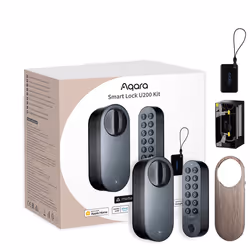 Aqara EL-D02D-B, Smart door lock, Bluetooth, Code, Key, RF card, Remote control, Black, IPX5, Lithium-Ion (Li-Ion), 1 pc(s)